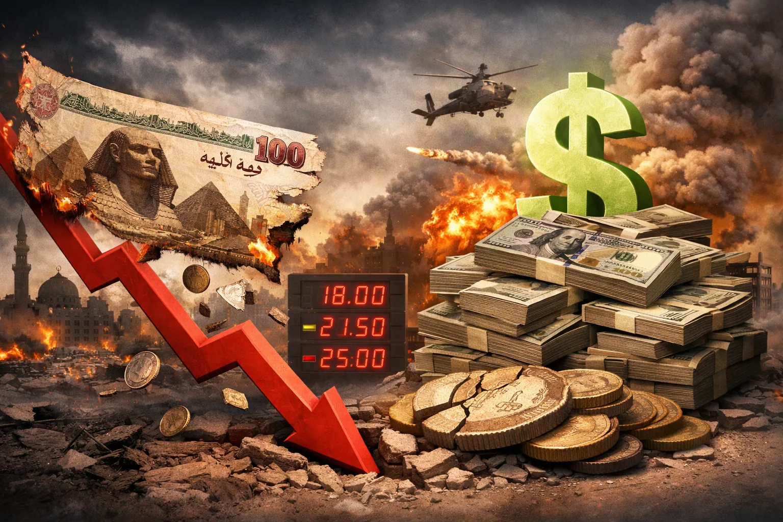تراجع قياسي للجنيه المصري أمام الدولار مع تصاعد التوترات في المنطقة